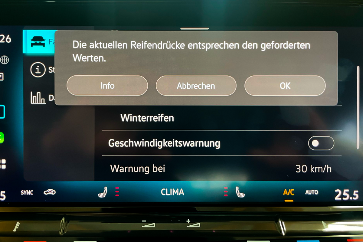 Reifendruckkontrollsystem VW California